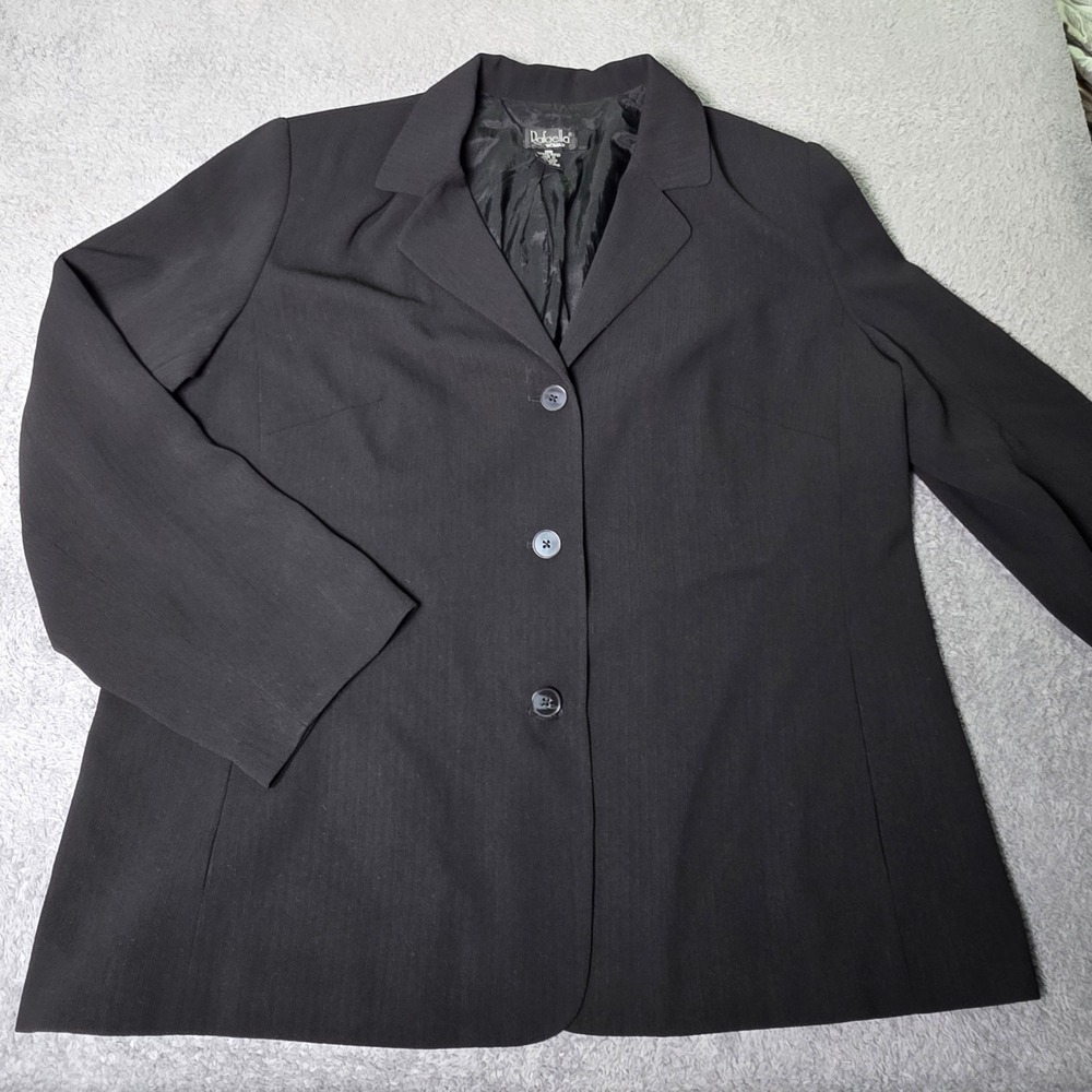 Rafaella Woman 18W Blazer Black 3-Button Lined Career Jacket Professional Plus